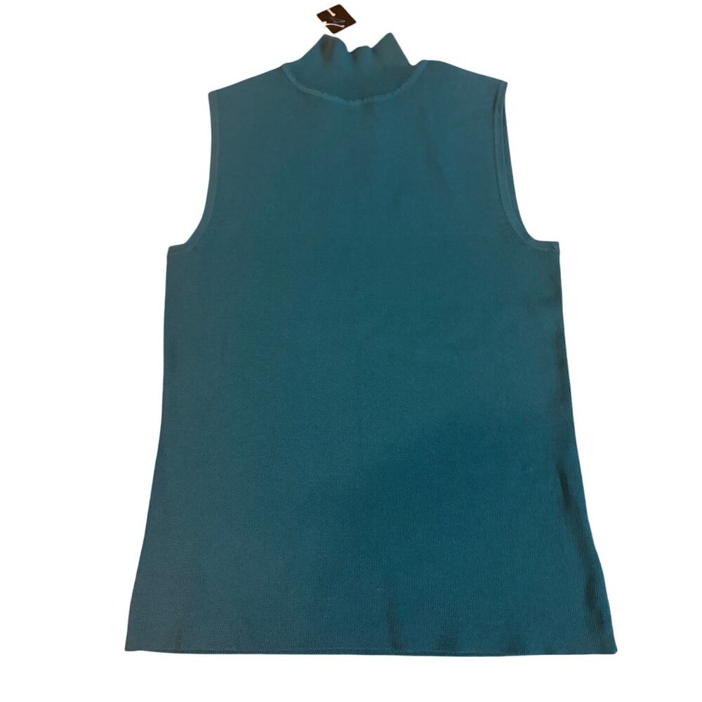 goodcloth Womens Small Teal Blue Green Mock Neck Knit Shell Tank Undershirt NWT